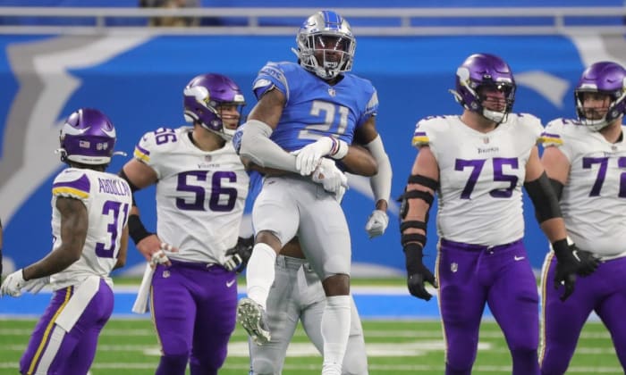 Walker celebrates a sack against the Minnesota Vikings.
